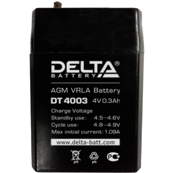 Аккумулятор Pb DELTA 4V 300 mAh DT 4003
