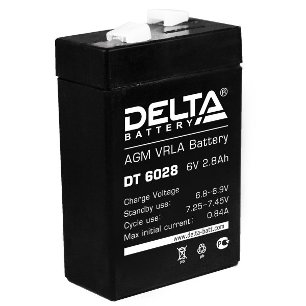 Аккумулятор Pb DELTA 6V 2800 mAh DT 6028