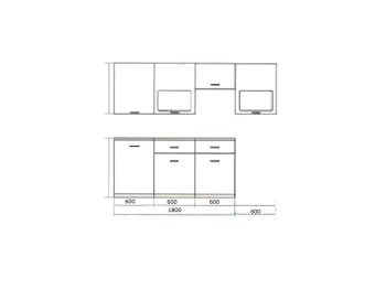 Кухня Венеция МДФ дым 1800