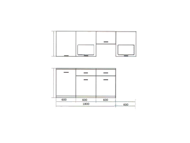 Кухня Венеция МДФ дым 1800