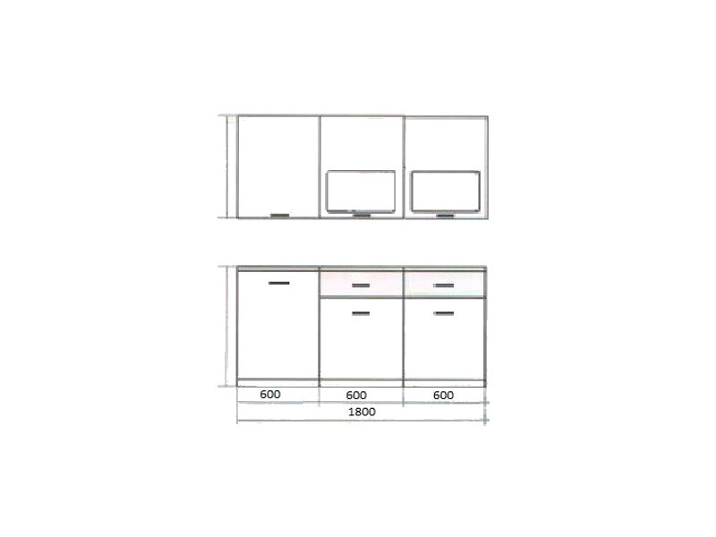 Кухня Венеция МДФ Мокко-Дым 1800