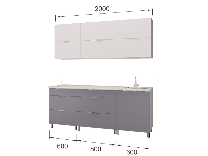 Кухонный гарнитур Фэнтази Антрацит