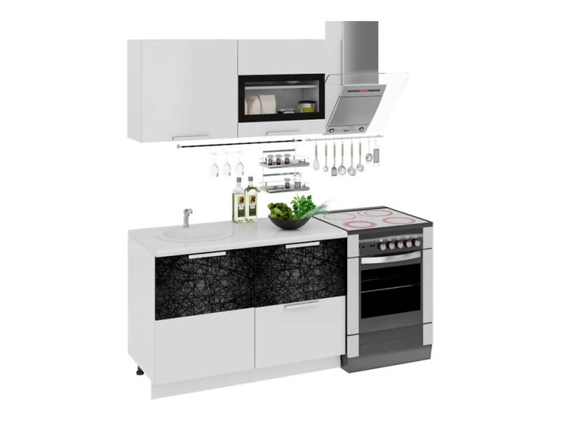 Кухонный гарнитур Фэнтези Белый универс, Лайнс 1,2м