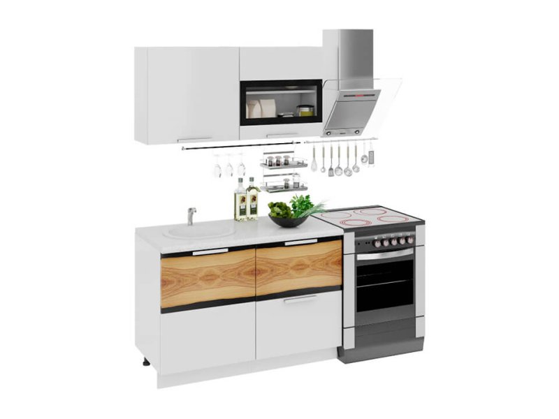 Кухонный гарнитур Фэнтези Белый универс, Вуд 1,2м